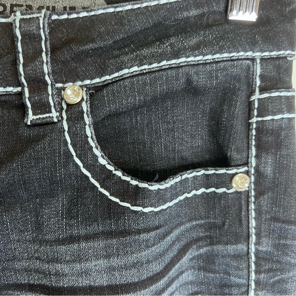 Warehouse One Mid Rise Baby Boot Dark Wash Jeans Size 28 - Picture 4 of 13